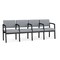 Lesro Lenox Steel 4 Seat Tandem Seating Metal Frame, Black, RS Fog Upholstery LS4103 - alternate 1